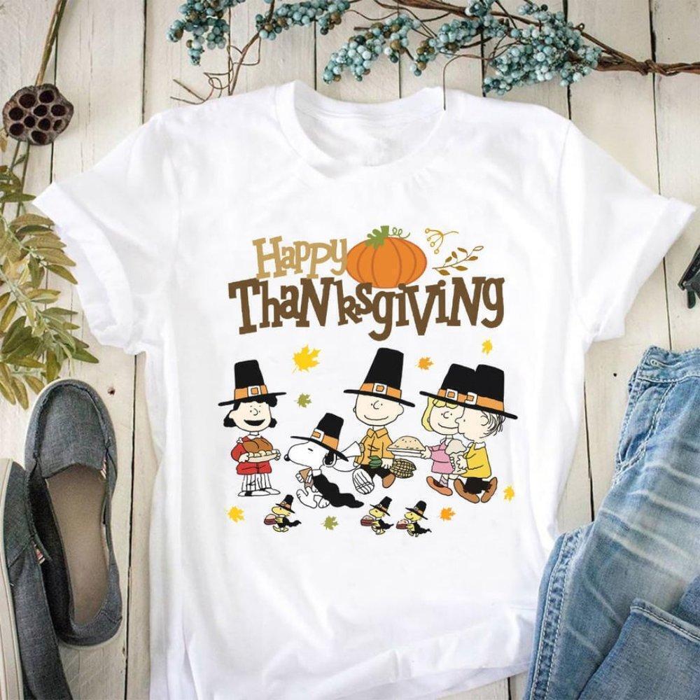 Happy Thanksgiving Charlie Snoopy Shirt Unisex Tee Retro Shirt